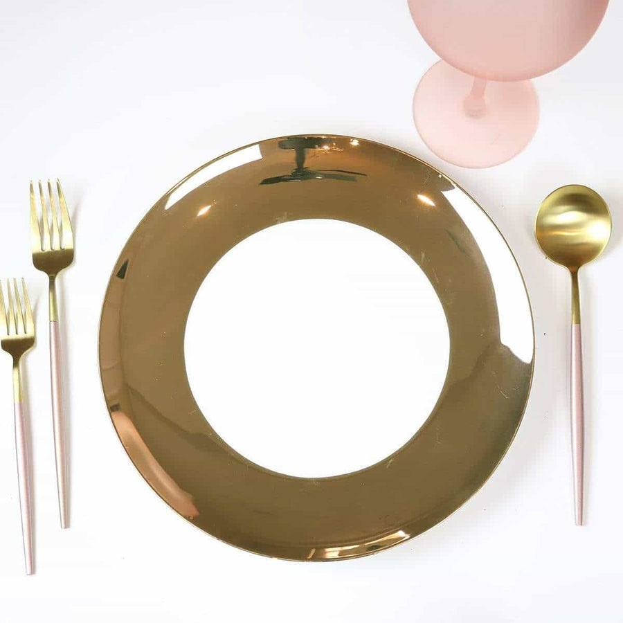 Shiny Wide Gold Rim Dinner Plate-set of 4