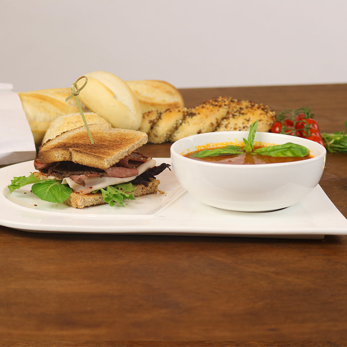 Soup and Sandwich PlateSet of 4 little white dish