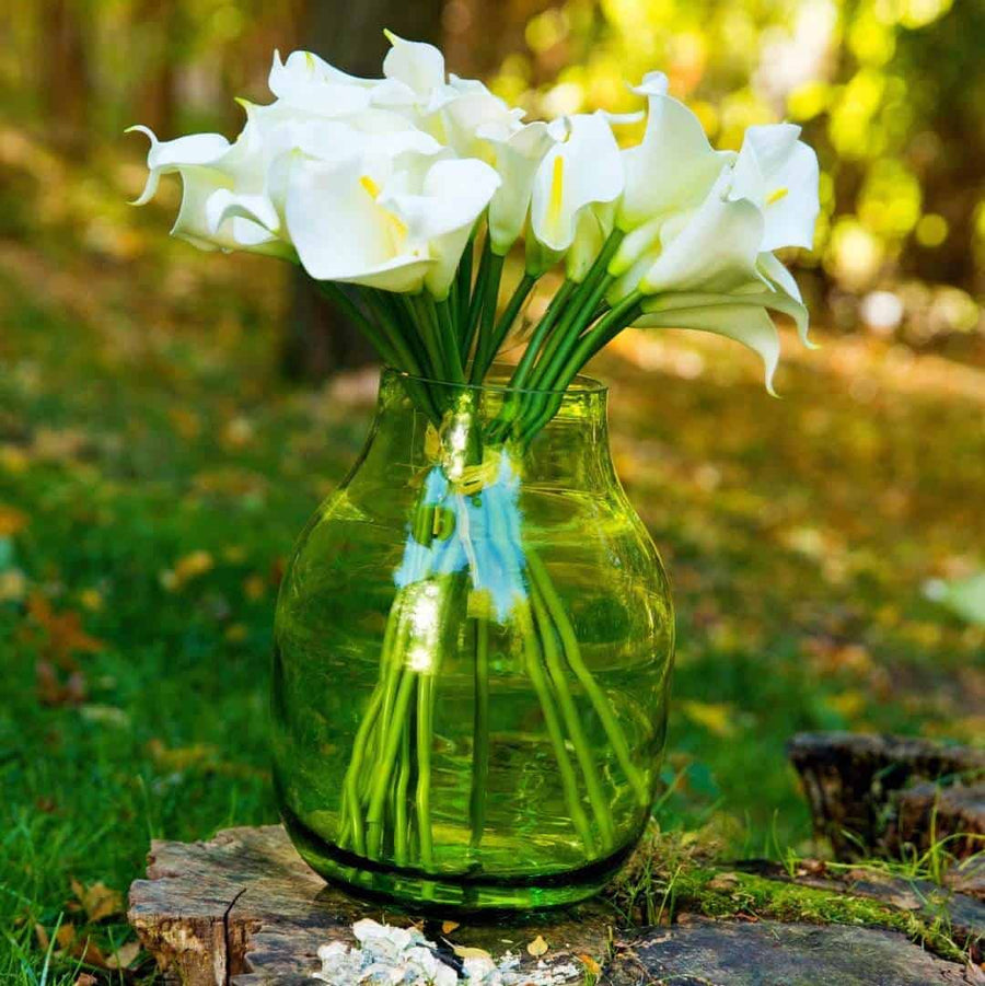 Garden Green Rippled Vase