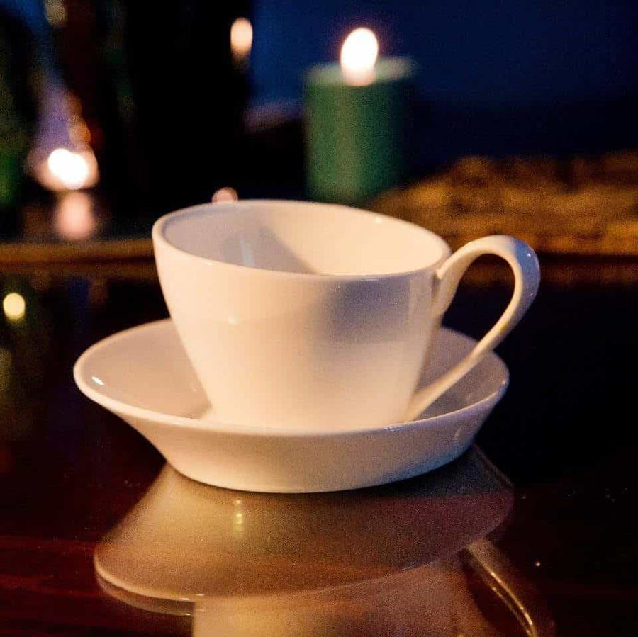 Slanting Coffee Cup and Saucer-Set of 4