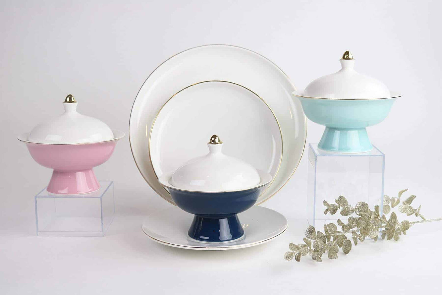 Light Blue Versaille Soup Bowl-Set of 4