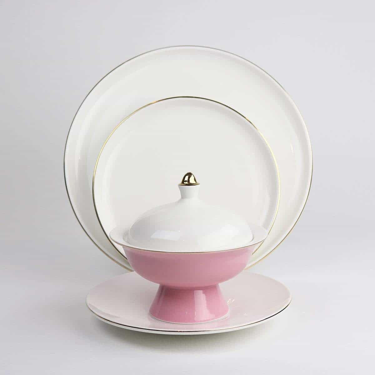 Valentine's Pink Versaille Soup Bowl-Set of 4